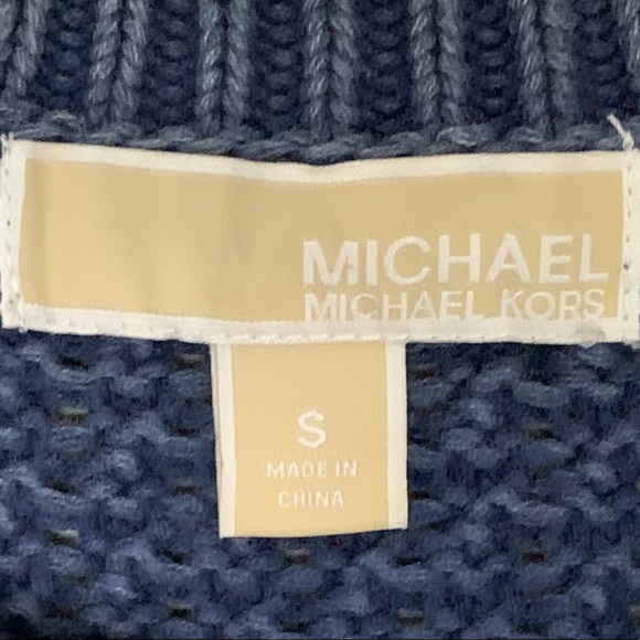 MICHAEL Michael Kors Cable Knit Pullover Sweater Wash Blue Size S - Picture 5 of 10